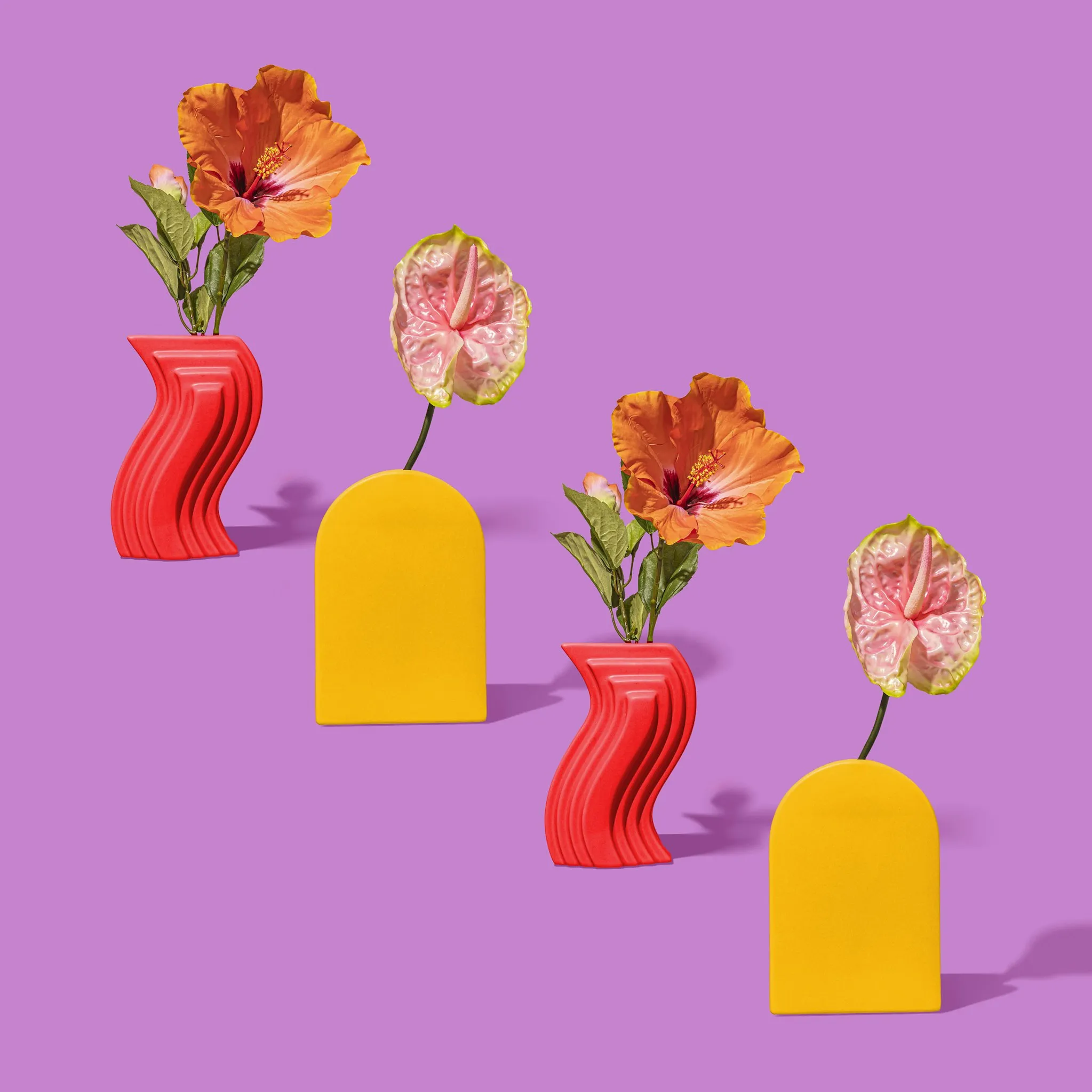 red tulips in yellow paper